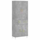 vidaXL Highboard Concrete Grey 69.5x34x180 cm Engineered Wood