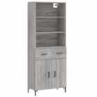 vidaXL Highboard Grey Sonoma 69.5x34x180 cm Engineered Wood