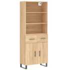 vidaXL Highboard Sonoma Oak 69.5x34x180 cm Engineered Wood
