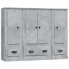 vidaXL Highboards 3 pcs Concrete Grey Engineered Wood