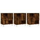 vidaXL Sideboards 3 pcs Smoked Oak Engineered Wood