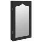 vidaXL Mirror Jewellery Cabinet Wall Mounted Black 37.5x10x67 cm