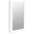 vidaXL Mirror Jewellery Cabinet with LED Lights Wall Mounted White