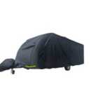 OLPRO Breathable Waterproof 4Ply Caravan Cover with Free Hitch Cover Black 12-14ft
