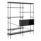 Furniture To Go Angus Bookcase With 1 Sliding Door & 5 Shelves In Black