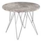 Furniture To Go Prunus Round Side Table With Grey-brown Marble Top