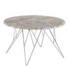 Furniture To Go Prunus Round Coffee Table With Grey-brown Marble Top