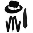 I LOVE FANCY DRESS Gangster Set- Trilby Hat, Tie & Braces (Black) (One Size)