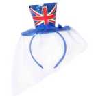 I LOVE FANCY DRESS Pack of 12 Mini Union Jack Glitter Fascinator Top Hat (Accessories)