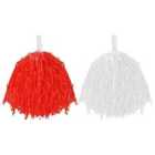 I LOVE FANCY DRESS Pack of 6 Red & White Lightweight Pom Poms (Accessories)