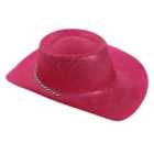 I LOVE FANCY DRESS Pack of 3 Pink Glitter Cowboy Hat (Accessories)