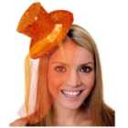 I LOVE FANCY DRESS Pack of 6 Mini Orange Glitter Fascinator Top Hat (Accessories)