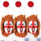 I LOVE FANCY DRESS Pack of 1 Three Lions England Set - Lion Manes & Face Paint (Accessories)