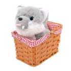 I LOVE FANCY DRESS Wolf Soft Toy in Gingham Wicker Basket (One Size)