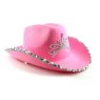 I LOVE FANCY DRESS Pack of 3 Pink Cowgirl Hat with Tiara (Accessories)