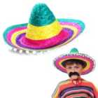 I LOVE FANCY DRESS Pack of 24 Multicolour Sombrero with Pom Pom Edging (Accessories)