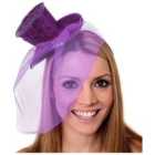 I LOVE FANCY DRESS Pack of 12 Mini Purple Glitter Fascinator Top Hat (Accessories)