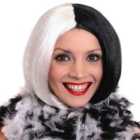 I LOVE FANCY DRESS Pack of 12 Evil Dog Lady Black and White Bob Wig (Accessories)