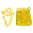 I LOVE FANCY DRESS Pack of 3 Yellow Hawaiian Lei Set + Matching 40cm Skirt (Accessories)
