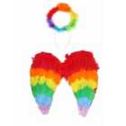 I LOVE FANCY DRESS Pack of 12 Light-Up Rainbow Wings and Halo Set (Couple)