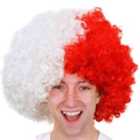 I LOVE FANCY DRESS Pack of 12 Red and White Supporters Curly Wig (Accessories)