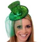 I LOVE FANCY DRESS Pack of 12 Mini Green Glitter Fascinator Top Hat (Accessories)