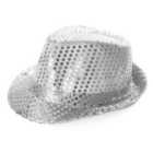 I LOVE FANCY DRESS Pack of 6 Silver Sequin Trilby Hat (Accessories)