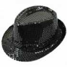 I LOVE FANCY DRESS Pack of 6 Black Sequin Trilby Hat (Accessories)