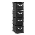 Arpan Black 4-drawer Storage Unit Ideal For Home/office/bedrooms (4-drawer 18x25x65cm)