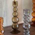 Crossland Grove Pillena Glass Taper Candlestick Olive 300mm