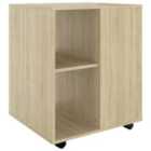 Vidaxl Rolling Cabinet Sonoma Oak 60X53X72 Cm Engineered Wood
