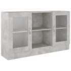 Vidaxl Vitrine Cabinet Concrete Grey 120X30.5X70 Cm Engineered Wood