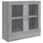 Vidaxl Vitrine Cabinet Grey Sonoma 82.5X30.5X80 Cm Engineered Wood