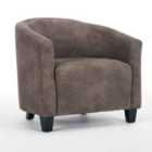 Bronzing Fabric Tub Chair Upholstered Club Chair For Living Room - Grey