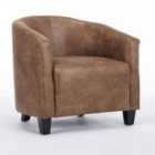 Bronzing Fabric Tub Chair Upholstered Club Chair For Living Room - Brown