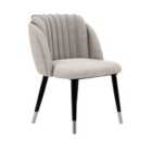 Life Interiors Single Milano Velvet Dining Chair Upholstered For Dining Room Kitchen Restaurant Office, Grey/silver
