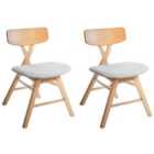 Beliani Set Of 2 Dining Chairs Hopkins Wood Dark Brown