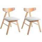 Beliani Set Of 2 Dining Chairs Mills Boucle Light Beige