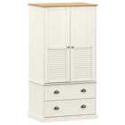 Vidaxl Wardrobe Vigo White 90X55X176 Cm Solid Wood Pine