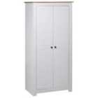 Vidaxl Wardrobe White 80X50X171.5 Cm Solid Pine Panama Range