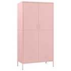 Vidaxl Wardrobe Pink 90X50X180 Cm Steel