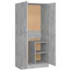 Vidaxl Wardrobe Concrete Grey 82.5X51.5X180 Cm Engineered Wood
