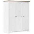 Vidaxl Wardrobe Bodo White And Brown 151.5X52X176.5Cm Solid Wood Pine