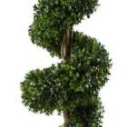 Leaf 120Cm Spiral Buxus Artificial Tree Uv Resistant Outdoor