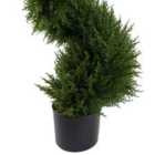 120Cm Pair Of Spiral Cypress Tree Artificial Topiary