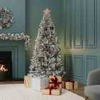 Charles Bentley Luxury 7ft Pre-Lit Faux Hinged Snowy Christmas Tree