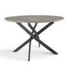 Home Detail Rico 120cm Round Concrete Effect Dining Table Black Legs