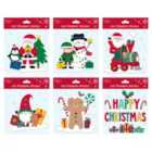 Eurowrap Xmas 7" Gel Window Stickers - Assorted