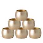 Argon Tableware Metallic Napkin Ring - 4.5Cm - Gold - Pack Of 6