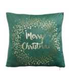 Mica Decorations Cushion Merry Christmas Green